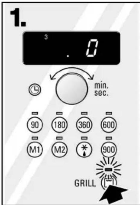 1. 3 . 0 min. sec. 90 180 360 600 M1 M2 * 900 GRILL [~]