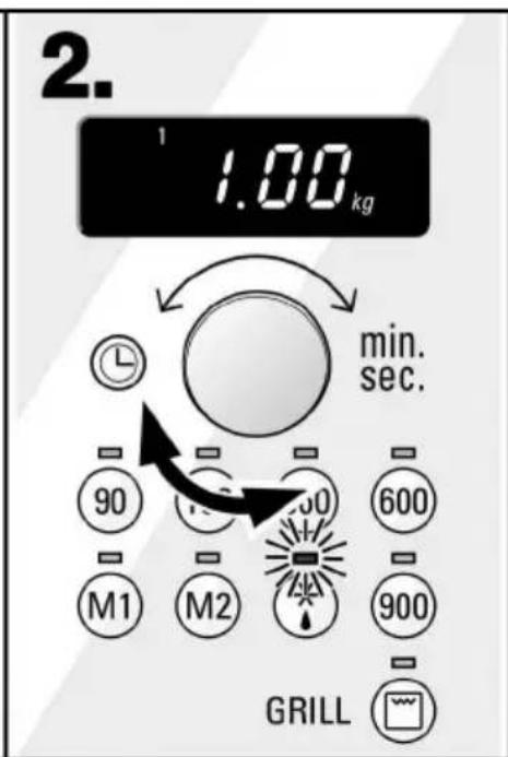 2. 1.00 kg min. sec. 90 30 600 M1 M2 900 GRILL