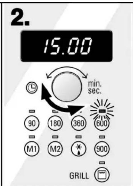 2. 15.00 min. sec. 90 180 360 600 M1 M2 * 900 GRILL