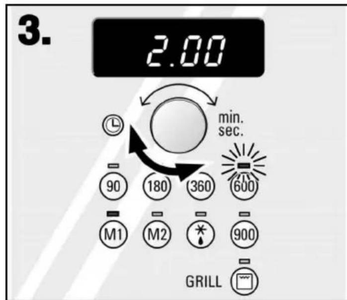 3. 2.00 min. sec. 90 180 360 600 M1 M2 * 900 GRILL