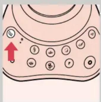 Diagram of a device with labeled buttons and an upward arrow, likely indicating a process or state.