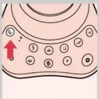 Diagram of a device with labeled buttons and an upward arrow, likely indicating a process or function.