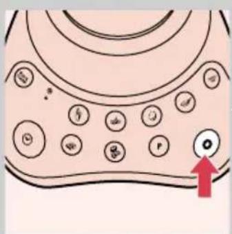 Diagram of a device with labeled circular components and an arrow pointing to a circular symbol, likely indicating a component or interface.