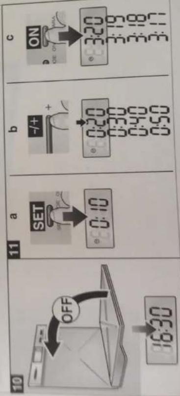 10 11 a b c ON 3:20 3:15 3:18 3:17 -/+ + 0:20 0:30 0:40 0:50 SET OFF 0:30 0:30
