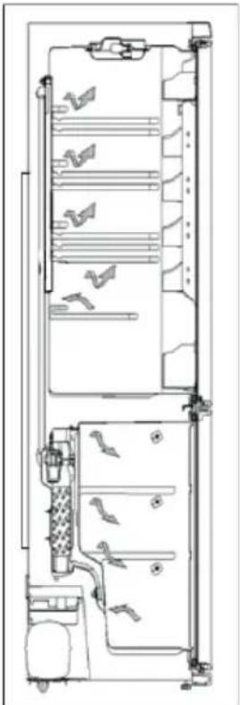 Technical line drawing of a multi-level industrial or mechanical assembly with no visible text or symbols.