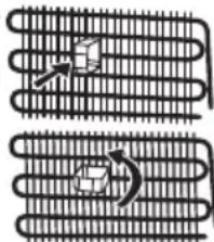 Diagram of two coiled heat exchangers with cooling fans and a valve, no text or symbols present.