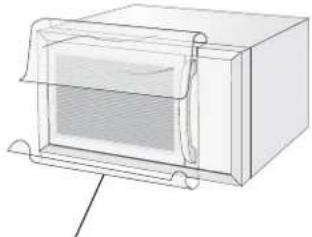 Technical line drawing of a rectangular device with a lid and base, showing internal structure (no text or symbols)