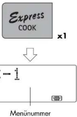 graph TD A["Express COOK"] --> B["..."] B --> C["Menünnummer"]