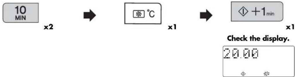 graph LR A["10 MIN"] --> B["→"] B --> C["+1min"] C --> D["x1"] D --> E["Check the display."]