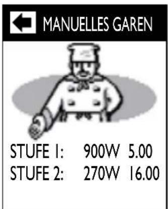 MANUELLES GAREN STUFE 1: 900W 5.00 STUFE 2: 270W 16.00