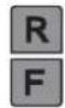 Diagram showing a hand cursor pointing at a triangle icon next to a symbol labeled '4' with letter 'R' and arrow, likely from a UI or diagramming tool.