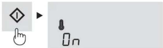 User interface icons including a hand cursor, warning symbol, and battery with 'OK' button