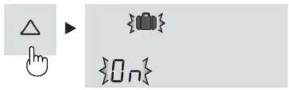 Diagram showing a hand cursor clicking a triangle next to a toolbar with icons and text labels