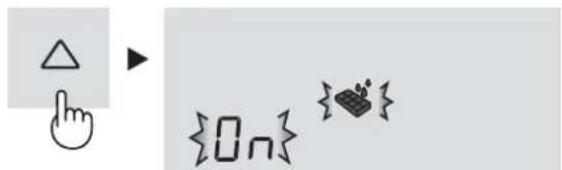 Hand-drawn icons including a triangle, finger, and 'On' symbols with accompanying text elements