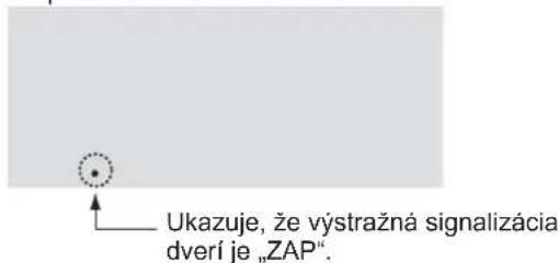 Ukazuje, že výstražná signalizácia dverí je „ZAP“.
