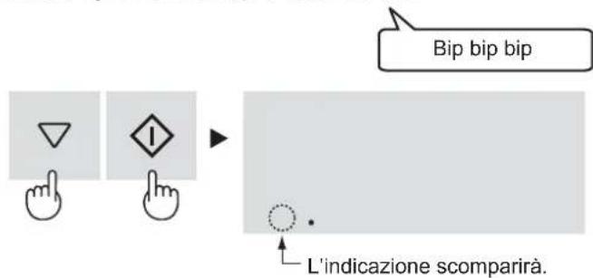 Bip bip bip L'indicazione scomparirà.