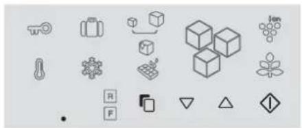 Collection of 3D and 2D geometric icons including cubes, gears, arrows, and symbols (no text or labels)
