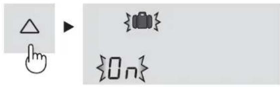 Diagram showing a hand cursor clicking a triangle next to a camera icon and a 'On' button, likely from a software interface or instructional material.