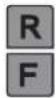Diagram showing a hand cursor pointing at a triangle icon next to a symbol labeled '4' with letter 'R' and 'tc'