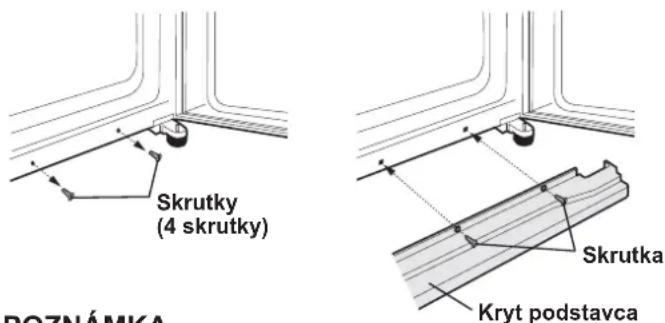 Skrutky (4 skrutky) SKrutka Kryt podstavca POZNÁMKA