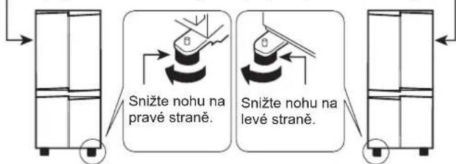 Snižte nohu na pravé straně. Snižte nohu na levé straně.