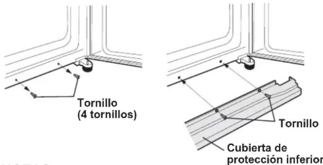 Tornillo (4 tornillos) Tornillo Cubierta de protección inferior
