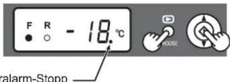 F R - 18.0°C alarm-Stopp
