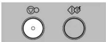 Two circular icons with symbols: one with a triangle and circle, the other with a diamond and leaf (no text or labels)