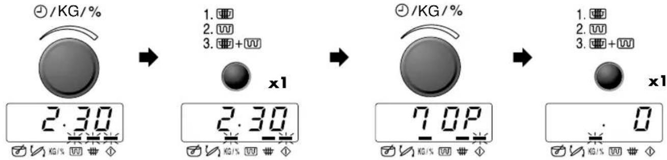 ①/KG/% 1. 2. 3. x1 2,30 2,30 7,0P x1 1. 2. 3. x1