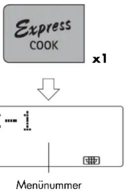 graph TD A["Express COOK"] --> B["Menünnummer"] style A fill:#f9f,stroke:#333 style B fill:#ccf,stroke:#333
