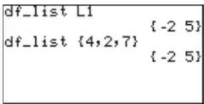 df_list L1 { -2 5} df_list {4,2,7} { -2 5}
