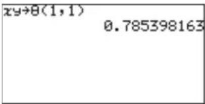 xy→θ(1,1) 0.785398163