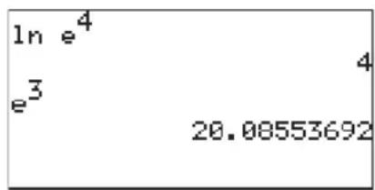 ln e^4 e^3 20.08553692