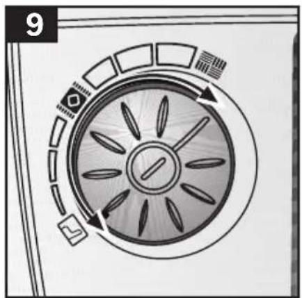 Circular diagram with radial arrows and geometric shapes, no readable text or symbols