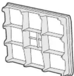 3D wireframe diagram of a modular shelf or rack structure with no text or symbols