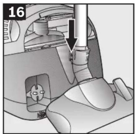 Mechanical assembly diagram showing a valve inserted into a housing with a numbered label (16), no readable text or symbols present.