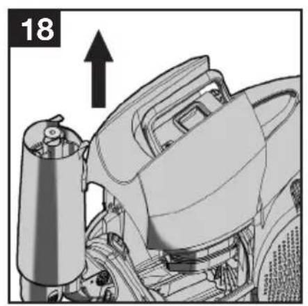 Mechanical assembly diagram showing a piston and cylinder connected to a vehicle chassis (no text or symbols).