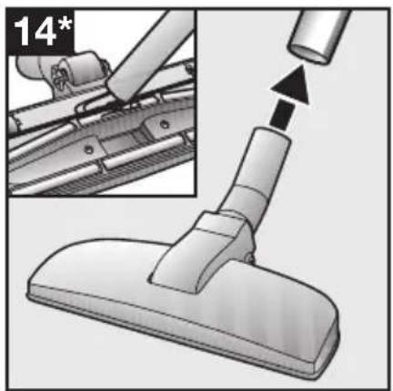 Illustration of a vacuum cleaner's handle and lever assembly, showing mechanical components and part outline (no text or symbols)