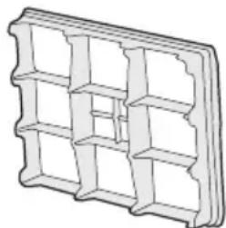 3D wireframe diagram of a modular shelving unit (no text or symbols)