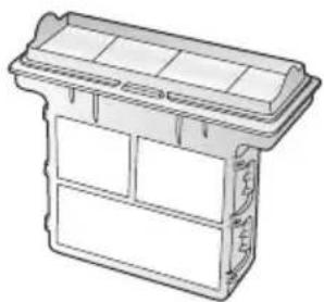 Technical line drawing of a mechanical housing or enclosure with internal compartments and mounting brackets (no text or symbols)