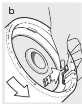 Technical diagram of a mechanical component with directional arrows indicating motion or force (no text or symbols)