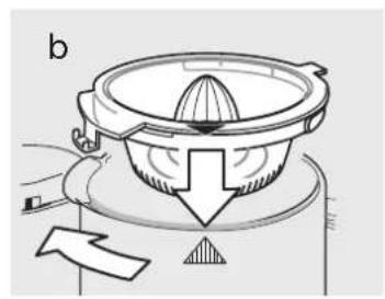 Diagram of a mechanical device with a central knob and directional arrows indicating motion (no text or symbols)