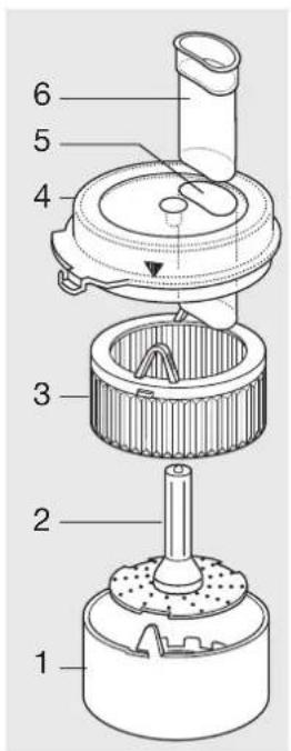 Technical diagram of a mechanical device with numbered parts for identification