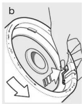 Technical diagram of a mechanical component with directional arrows indicating motion or force (no text or symbols)