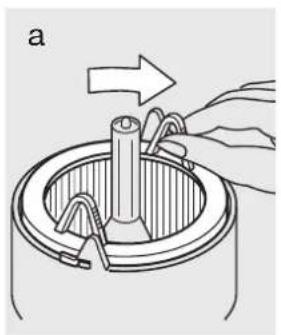 Diagram of a mechanical assembly with a rotating shaft and clamping mechanism, no text or symbols present