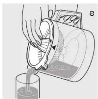 Illustration of a hand pouring liquid from a container into a beaker (no text or symbols)