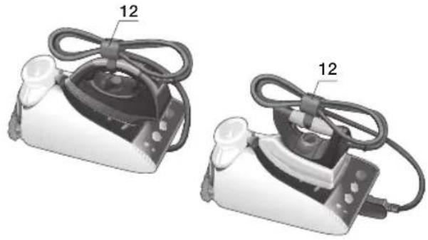 Two identical electric shock absorbers with labeled parts, shown from different angles, no text or symbols on the devices themselves.