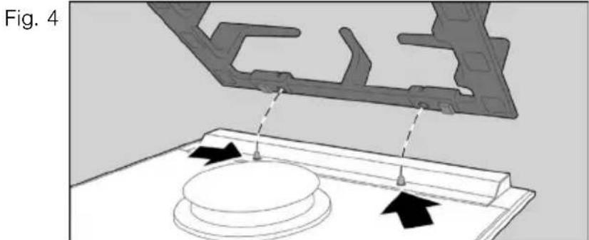 Technical diagram showing a 3D mechanical component with arrows indicating assembly or force direction, no readable text or symbols present.