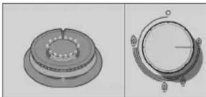 Technical illustration of a mechanical component with two views: top shows circular flange, bottom shows concentric ring (no text or symbols)