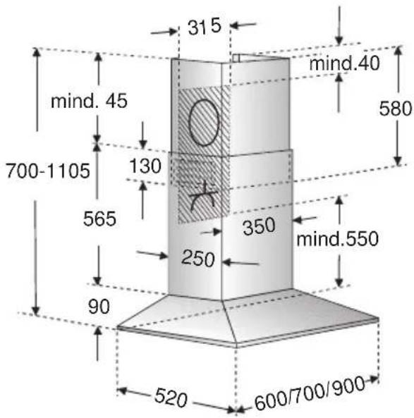 315 mind.40 580 700-1105 130 mind.45 565 350 mind.550 250 90 520 600/700/900